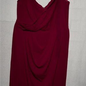 City Chic Burgundy Asymmetrical Dress
